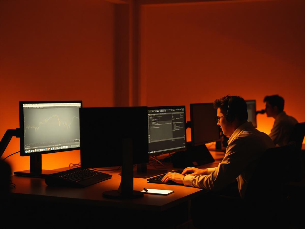 Brightfox engineers monitoring client systems at a multi-screen workstation